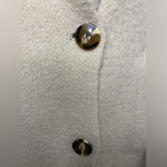 Zara Knit Hooded Double Breasted Oversized Cozy Button Up Sweater Coat - Picture 4 of 7